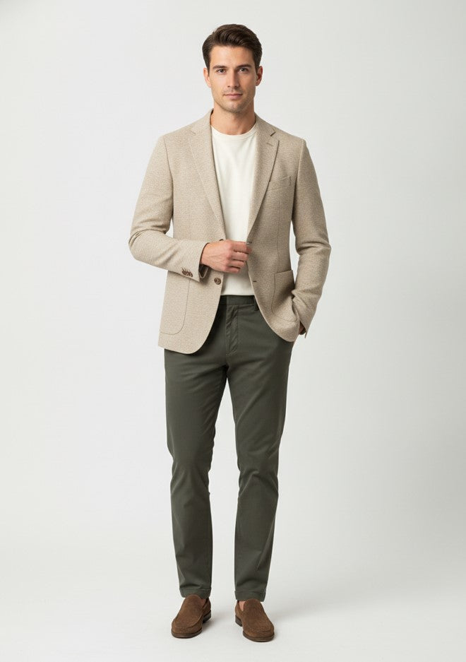 Men's Beige Modern Blazer