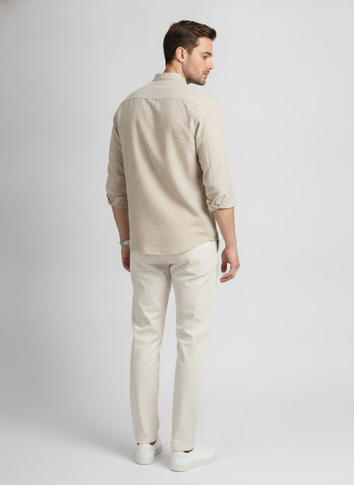 Men's Beige Casual Shirt