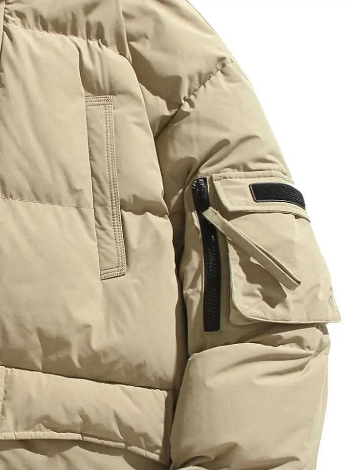 Herren Winter-Daunenjacke mit Kapuze
