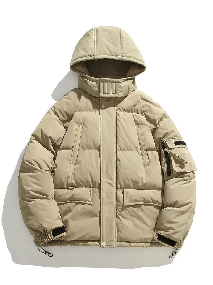 Herren Winter-Daunenjacke mit Kapuze