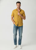 Men's Yellow Short Sleeve Shirt