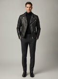 Men's Black Biker Style Jacket